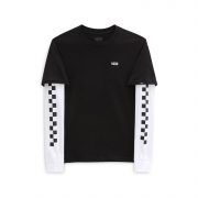 VANS LONG CHECK TWOFER BOYS MAGLIETTA BIANCA E NERA BAMBINO