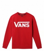 VANS BY VANS CLASSIC CREW BOYS  FELPA GIROCOLLO ROSSA BAMBINO