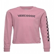 VANS CHALKBOARD LS SHORTY MAGLIETTA ROSA CON SCACCHI NERI BAMBINA