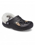 CROCS CLASSIC LINED SPRAY DYE CLOG CIABATTE NERE UNISEX