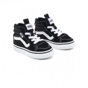 VANS SCARPE ALTE NERE DETTAGLI BIANCHI BAMBINO